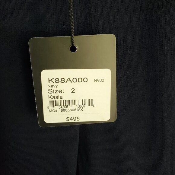 St. John Caviar Kasia Navy Knit Pants Size 2 Wool Blend Pull-On NWT - Picture 4 of 8